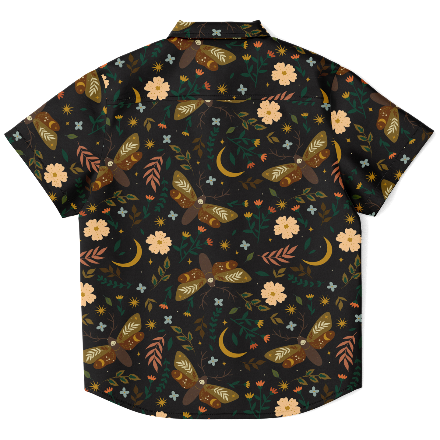 Cottage-core moths and flowers Youth Button-up Shirt