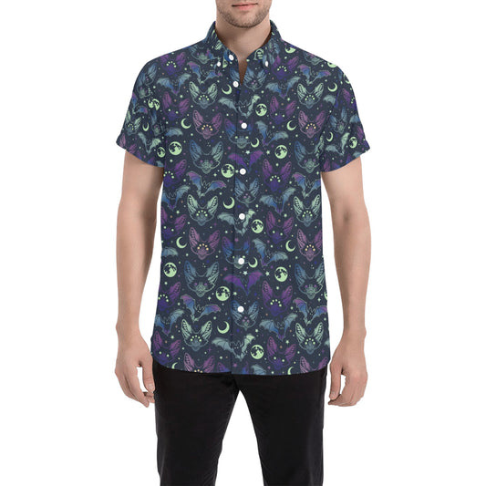 Creepy Bats Short Sleeve Button-down Shirt