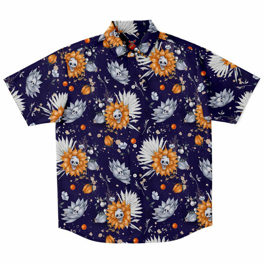 Predatory Flowers short sleeve button-up shirt