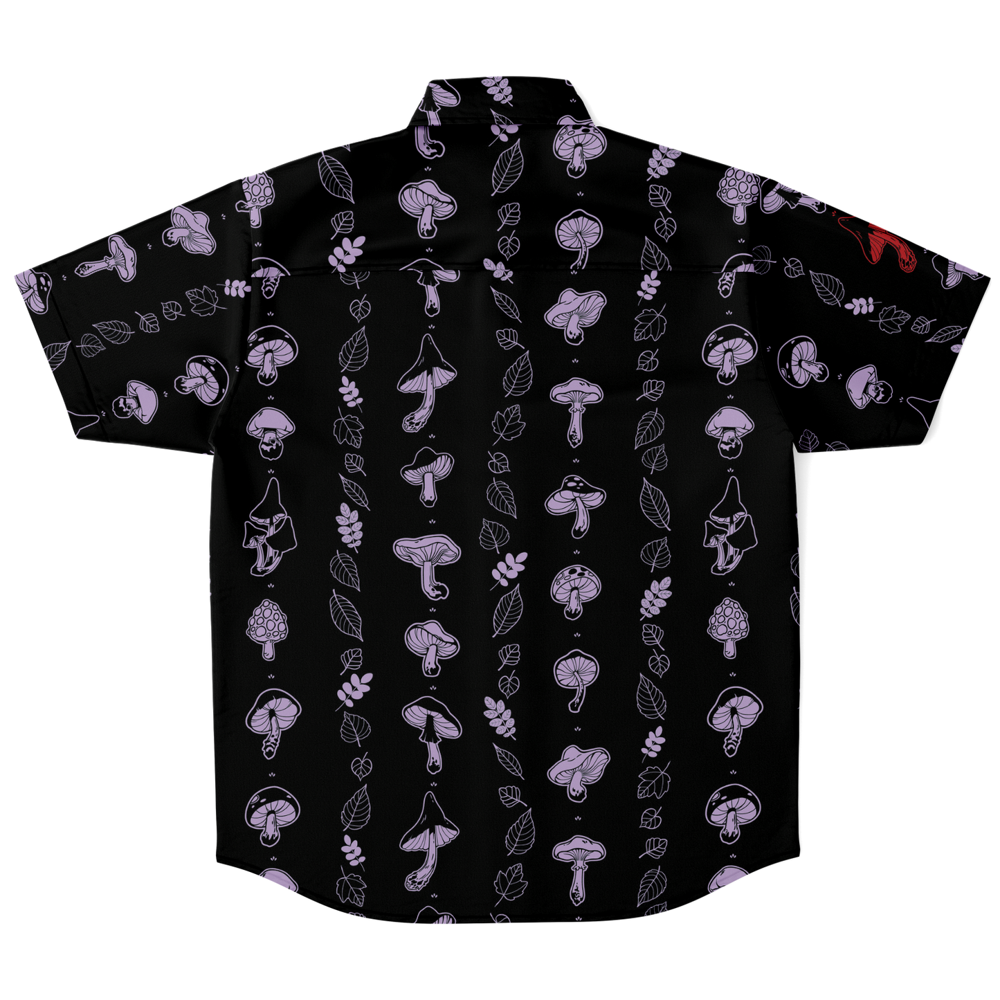 Lavender Mushrooms short sleeve button-up shirt
