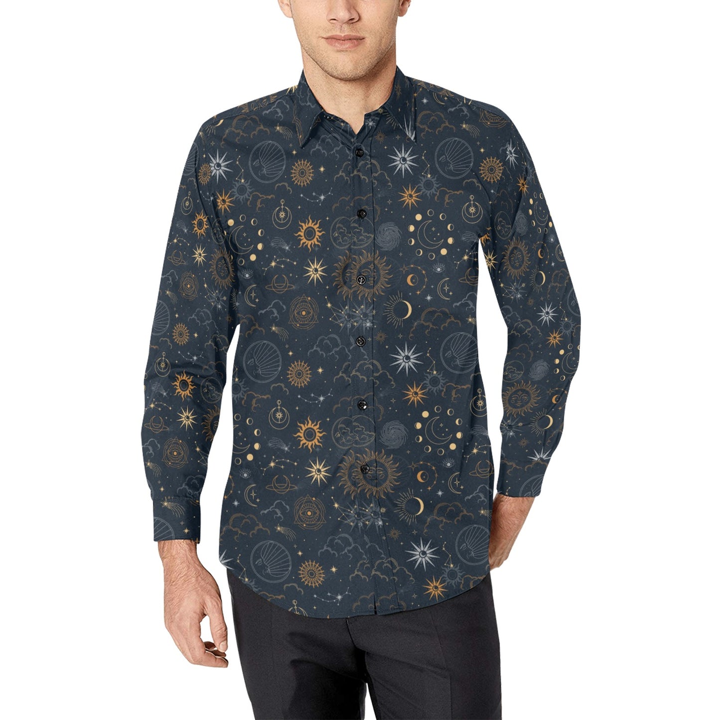 Celestial Men's All Over Print Long Sleeve Shirt (Without Pocket) (ModelT61)