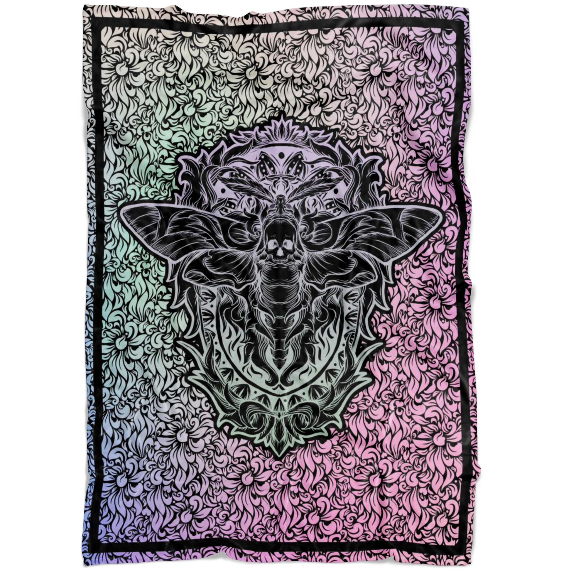 Death Moth Pastel Goth Fleece Blanket - NeoSkull