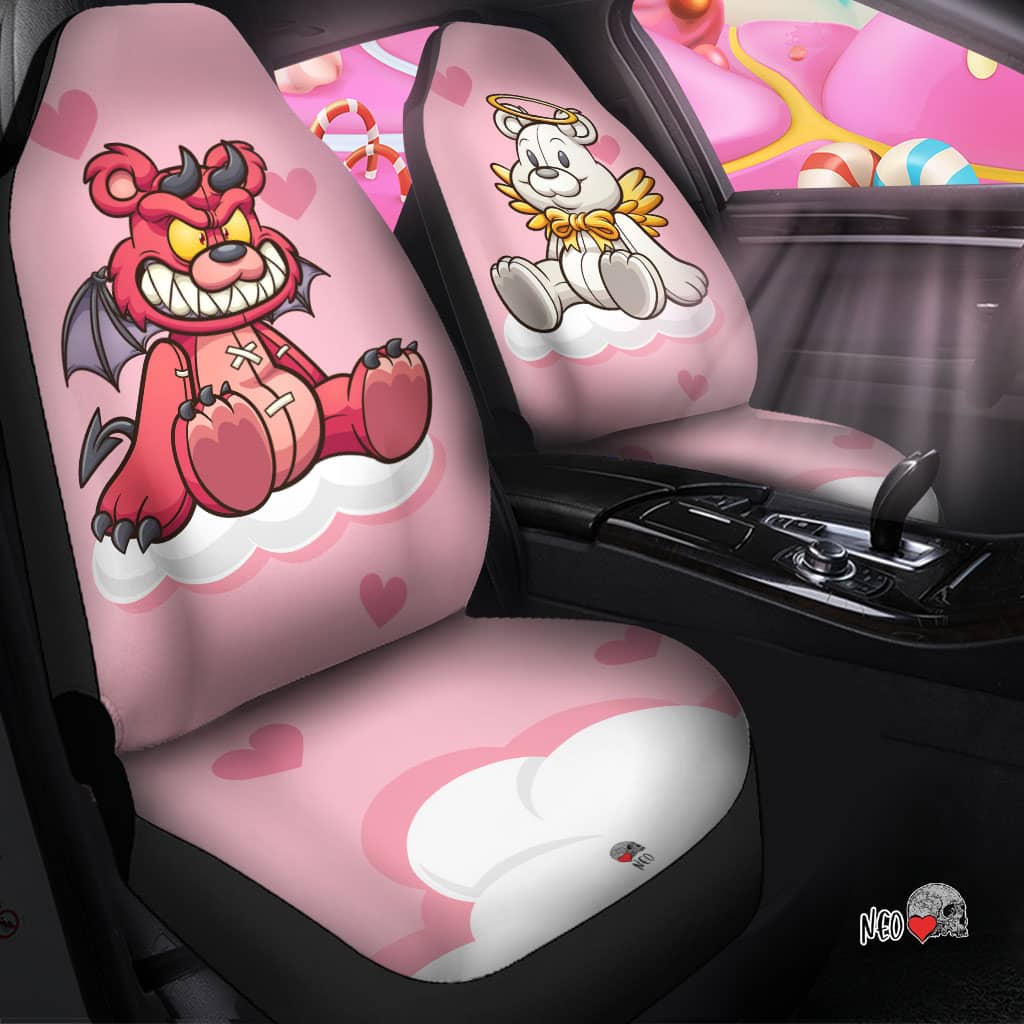 pastel goth angel and devil car seat covers
