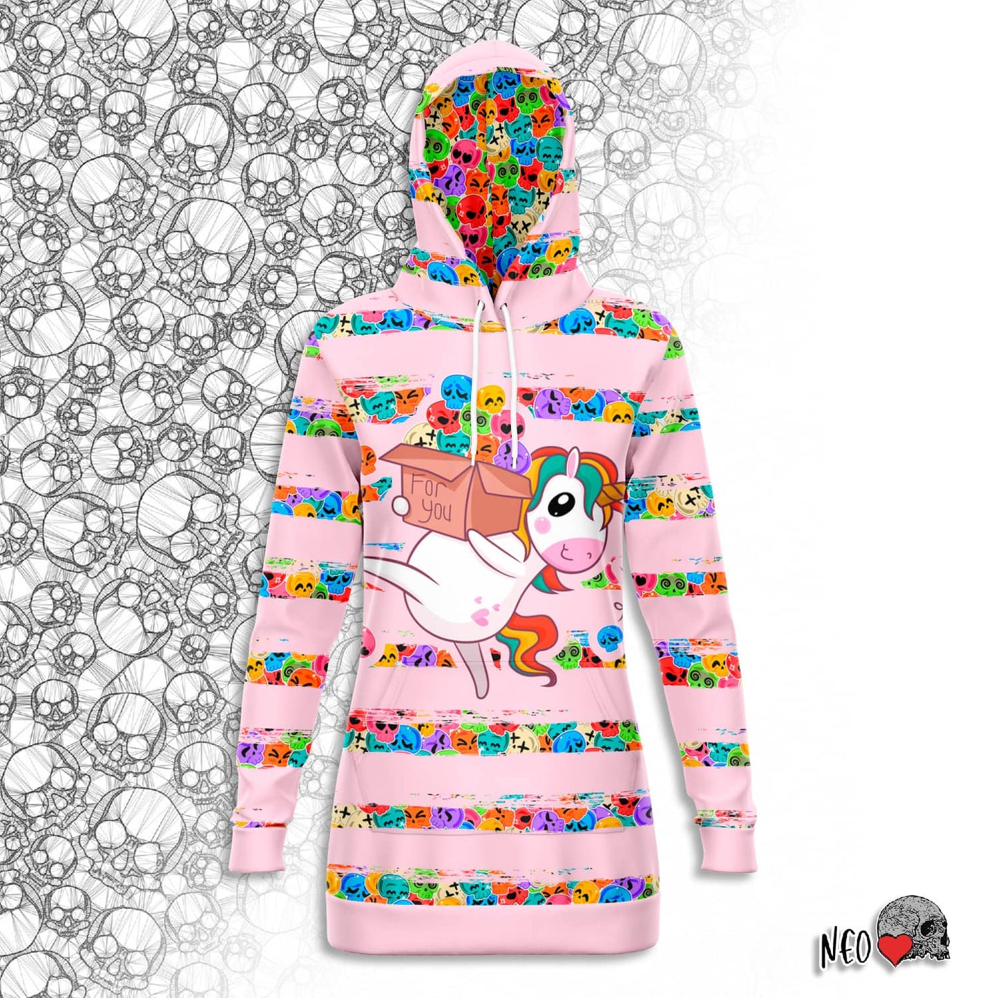 pastel goth kawaii longline hoodie