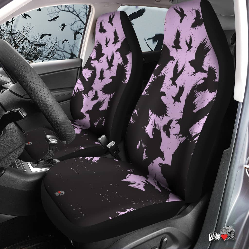 flock of crows pastel goth car seat covers