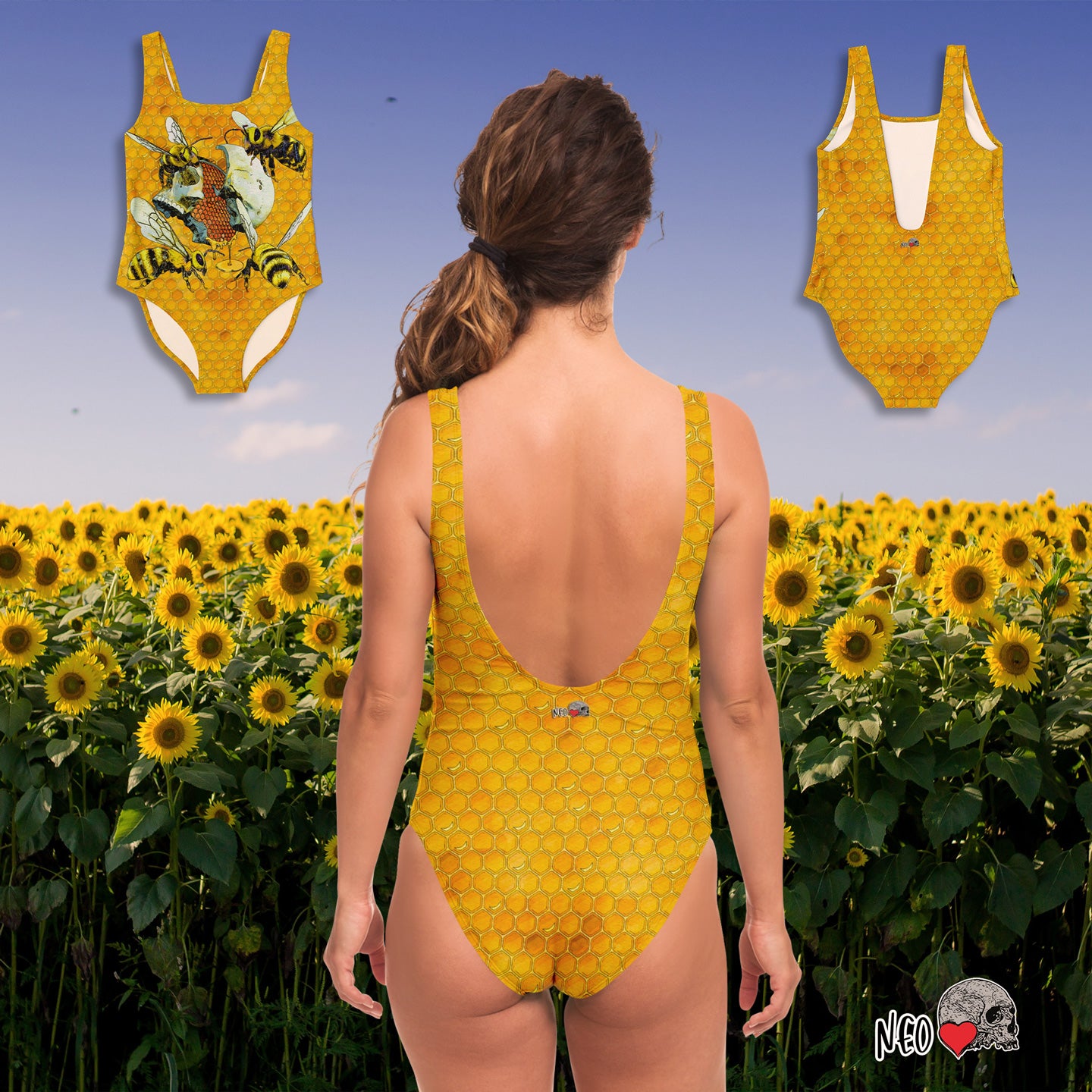 Honey Comb Skull Swimsuit - NeoSkull