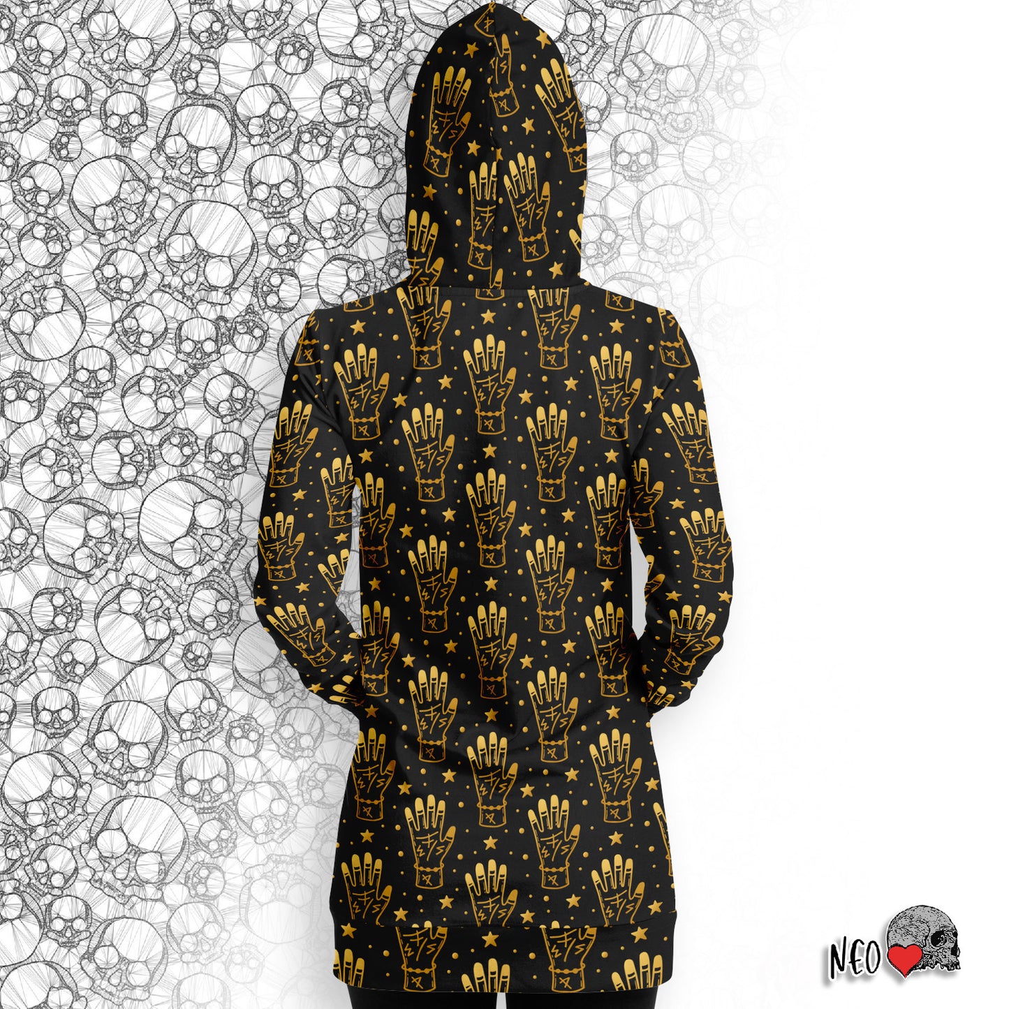 Magic Hand Longline Hoodie - NeoSkull