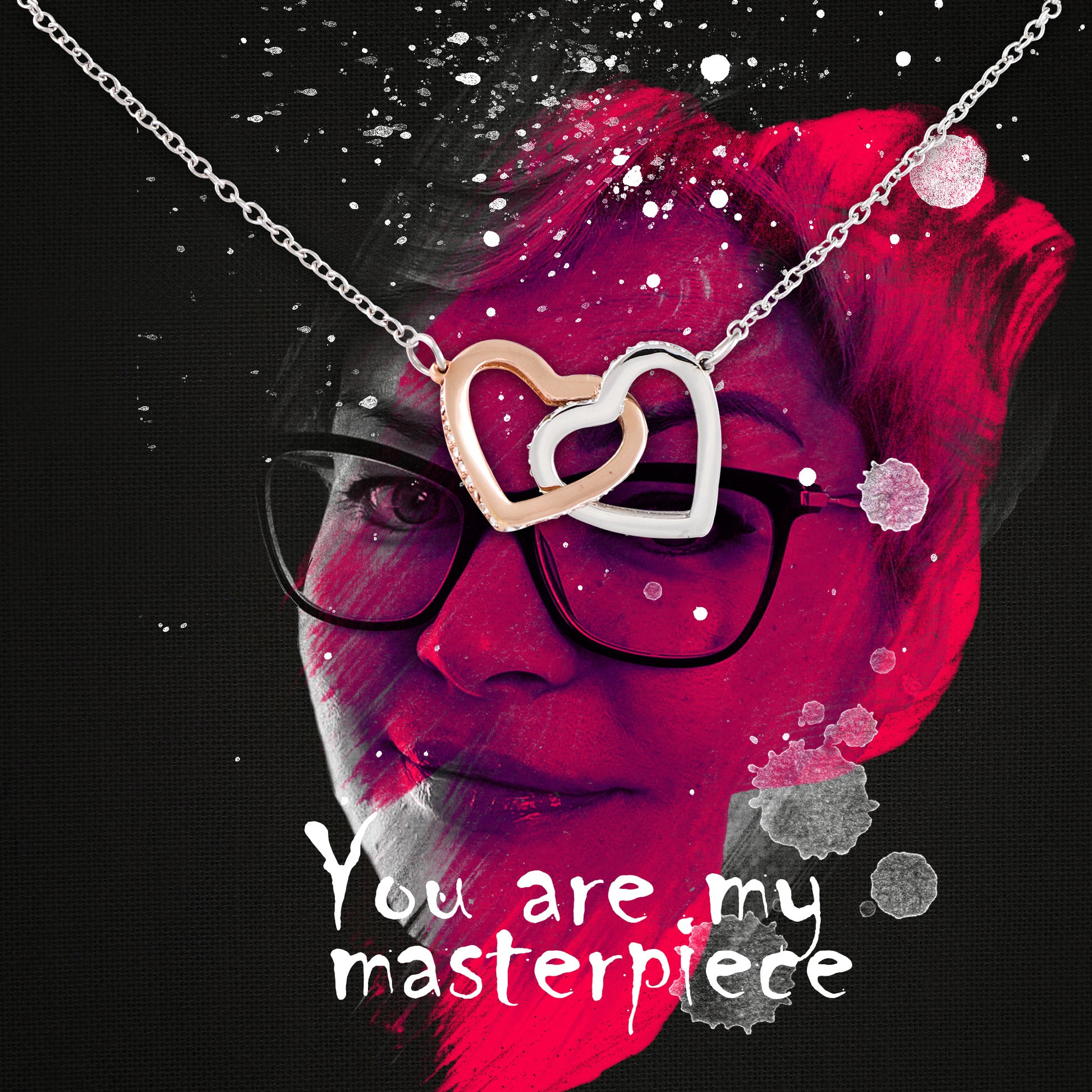 My Masterpiece Two Hearts Necklace Personalized Card - NeoSkull