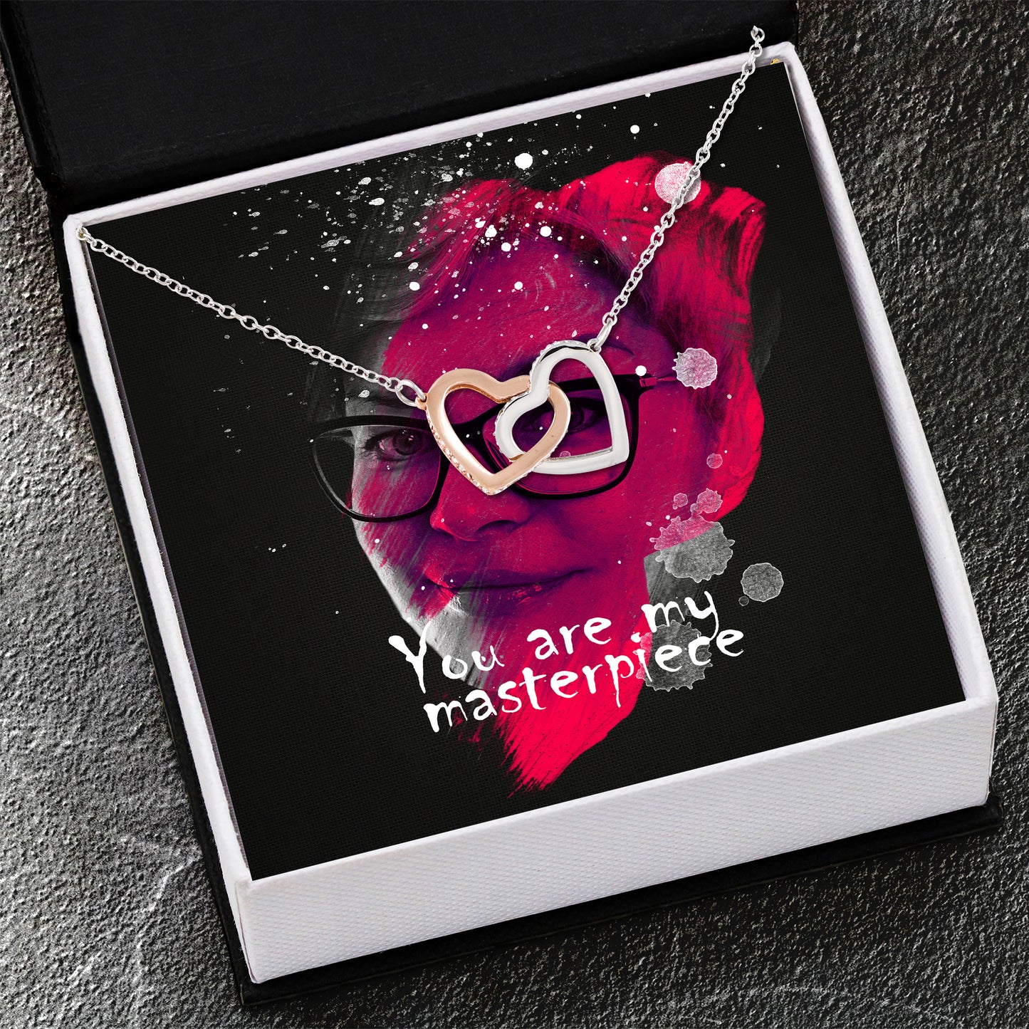 My Masterpiece Two Hearts Necklace Personalized Card - NeoSkull