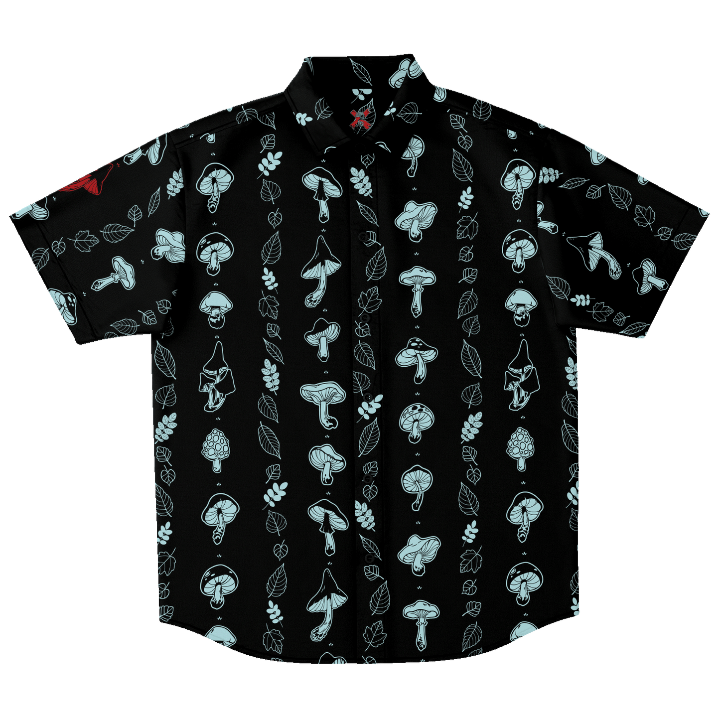 Mushrooms short sleeve button-up shirt