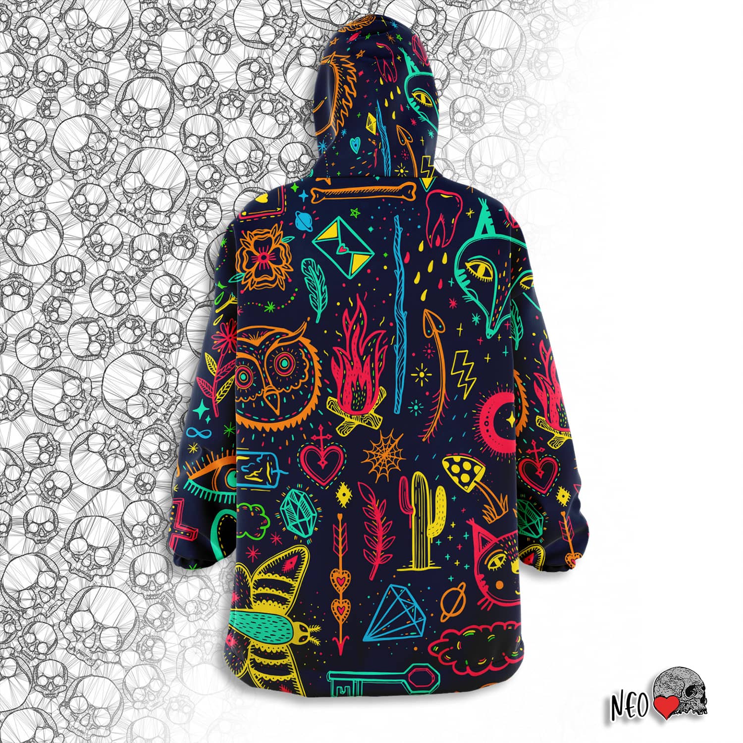 Neon Witch Dream hooded blanket