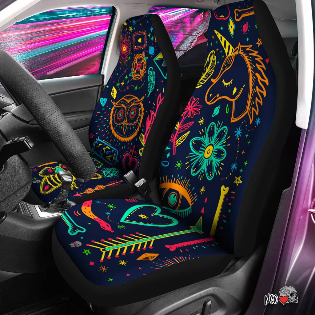 Neon Witch Dream car seat covers