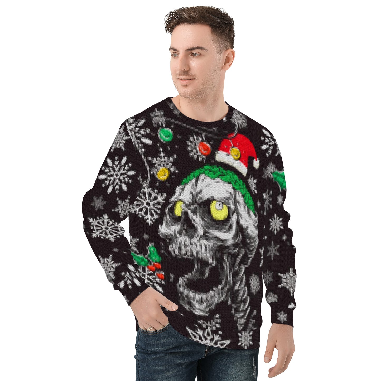 Merry Skulls Ugly Christmas Sweater style Sweatshirt