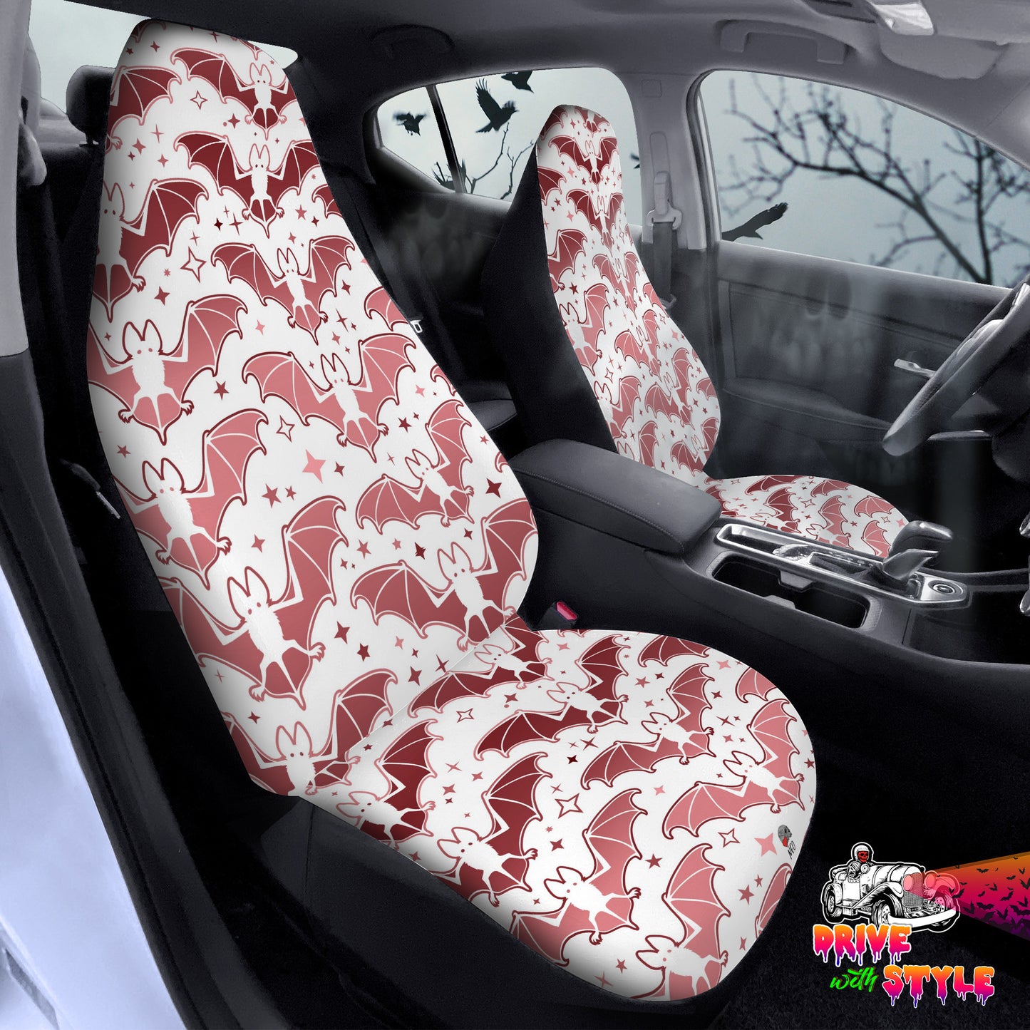 Pink Bats Car Seat Covers