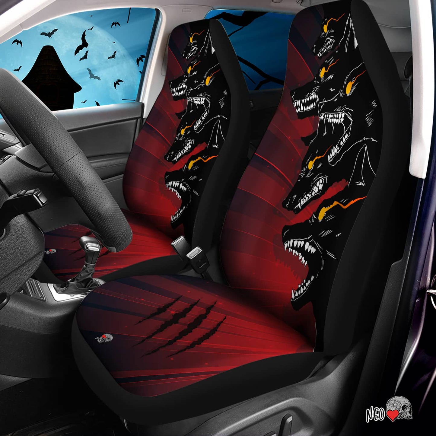 Grunge red Gothic Car Seats Protector