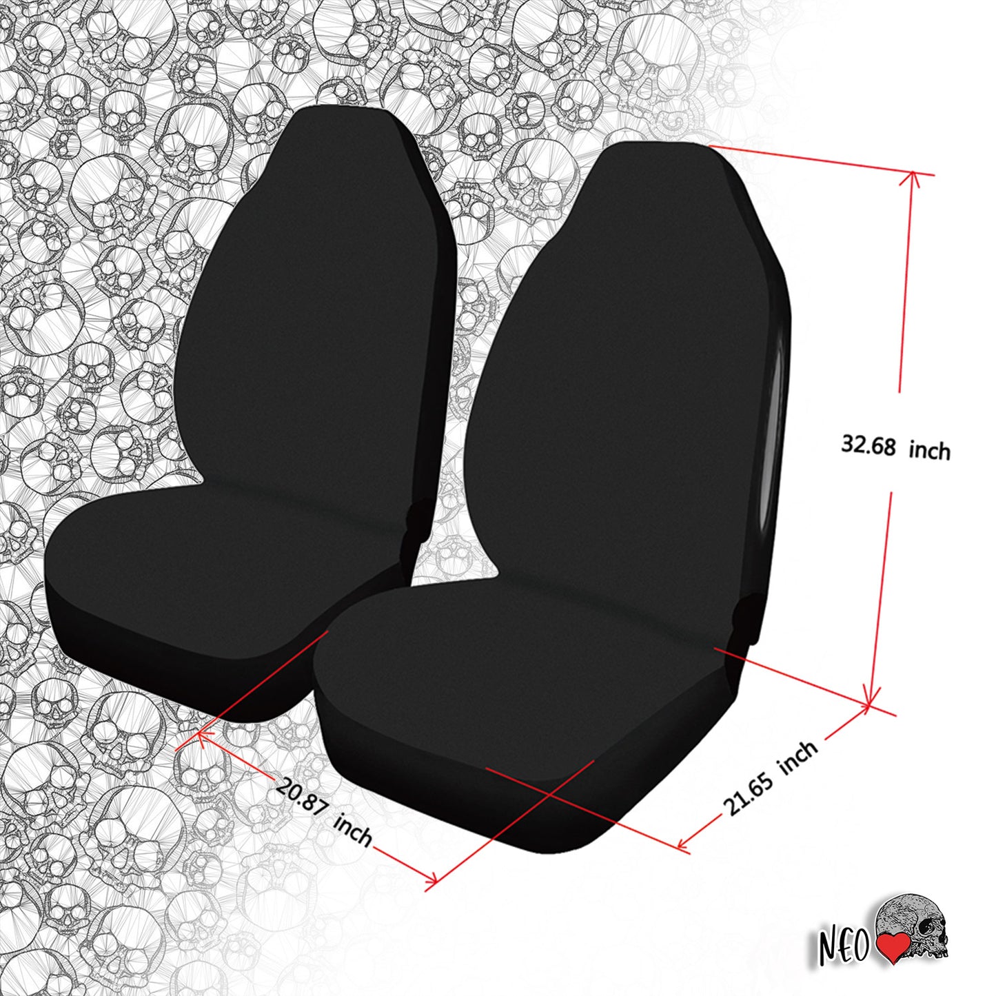 Cyber Brain Car Seat Cover Airbag Compatible (Set of 2) - NeoSkull