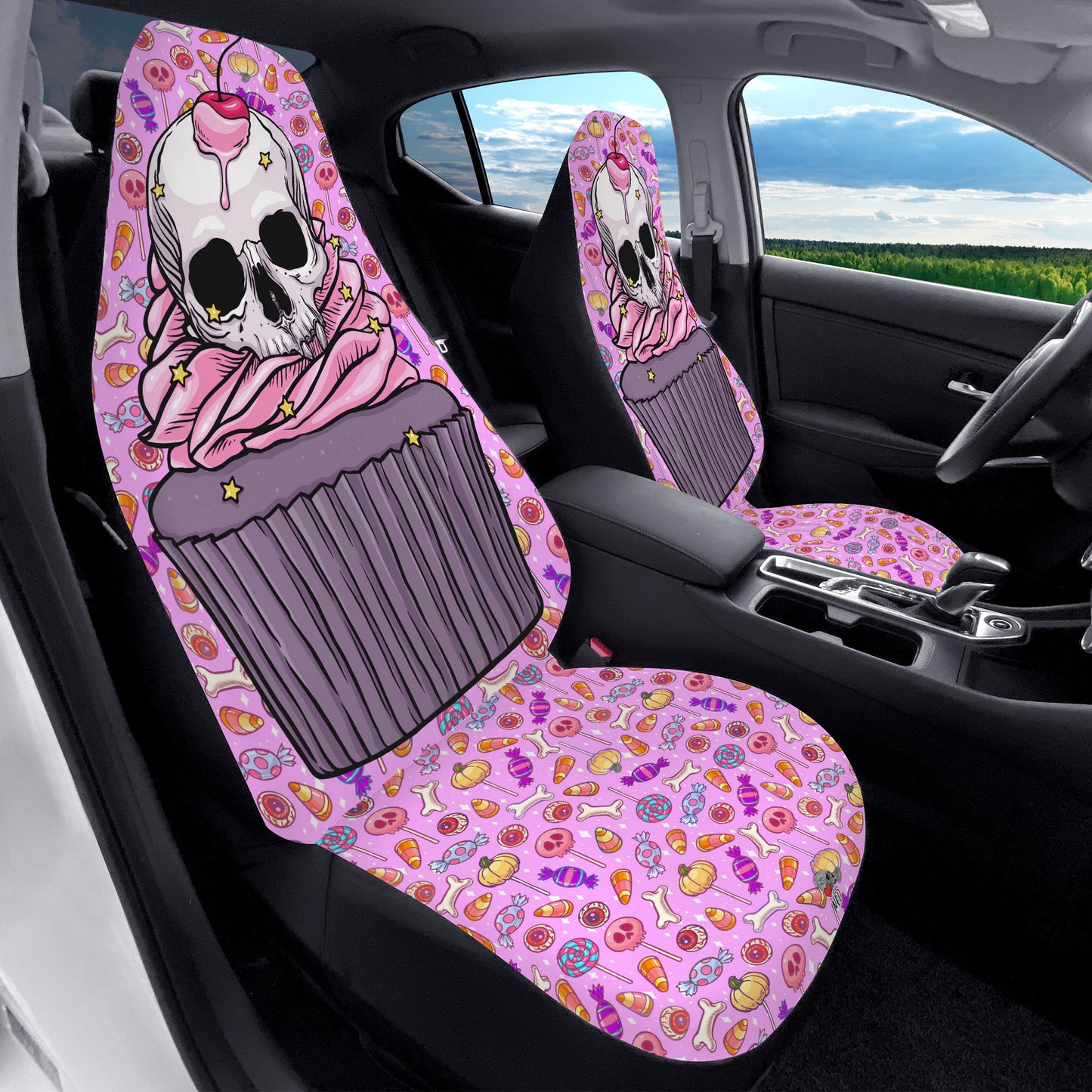 Skull Cake Car Seat Covers