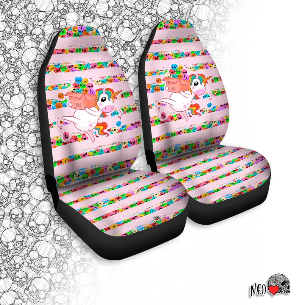 candy skull unicorn car seat covers - neoskull