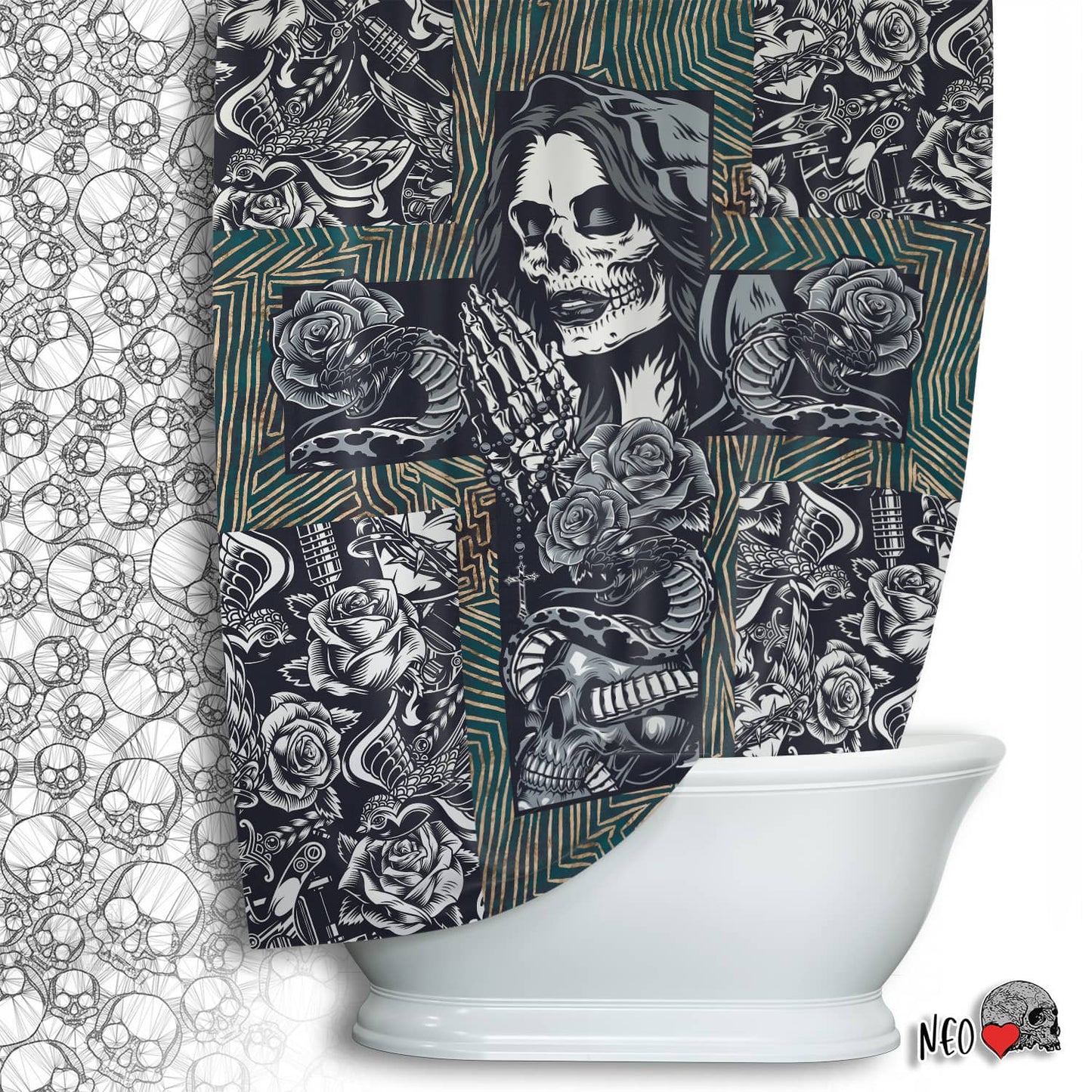 tattoo master bathroom decor shower curtain