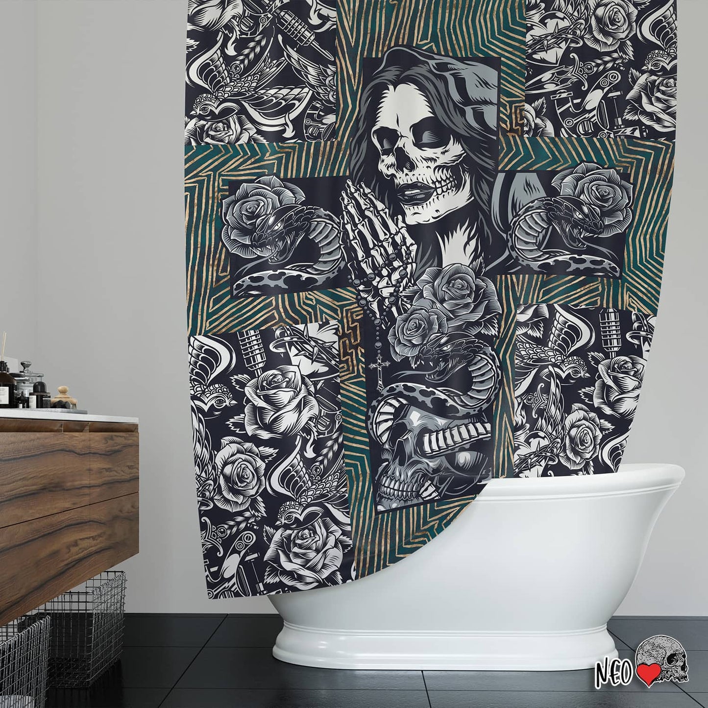 goth home decor gothic shower curtain