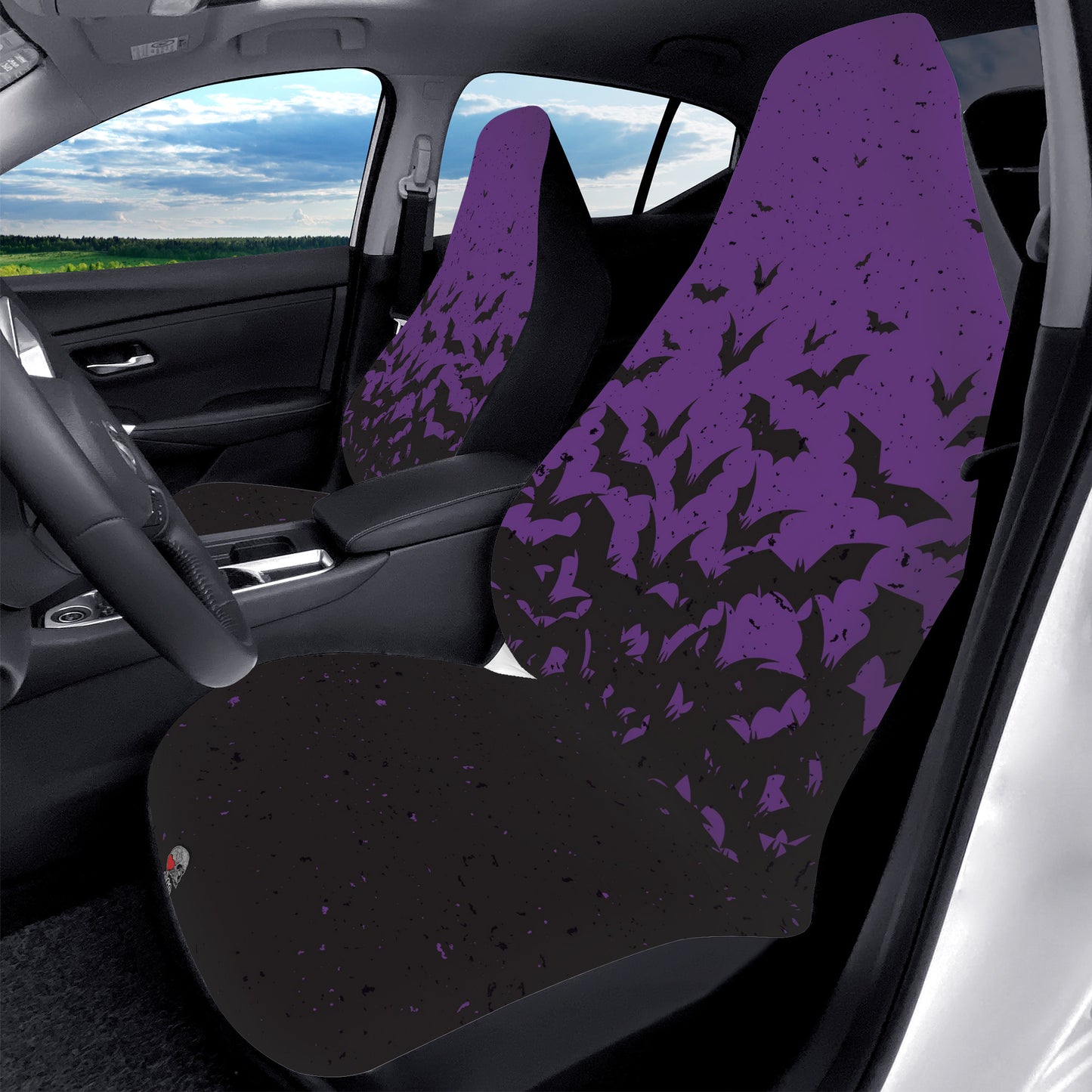 Purple Bat swarn Car Seat Covers