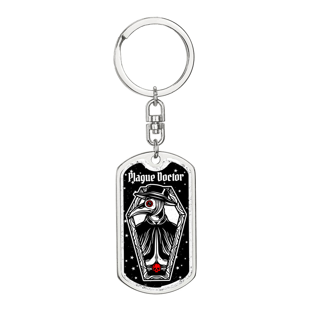 Victorian Plague Doctor Dog Tag Keychain - NeoSkull
