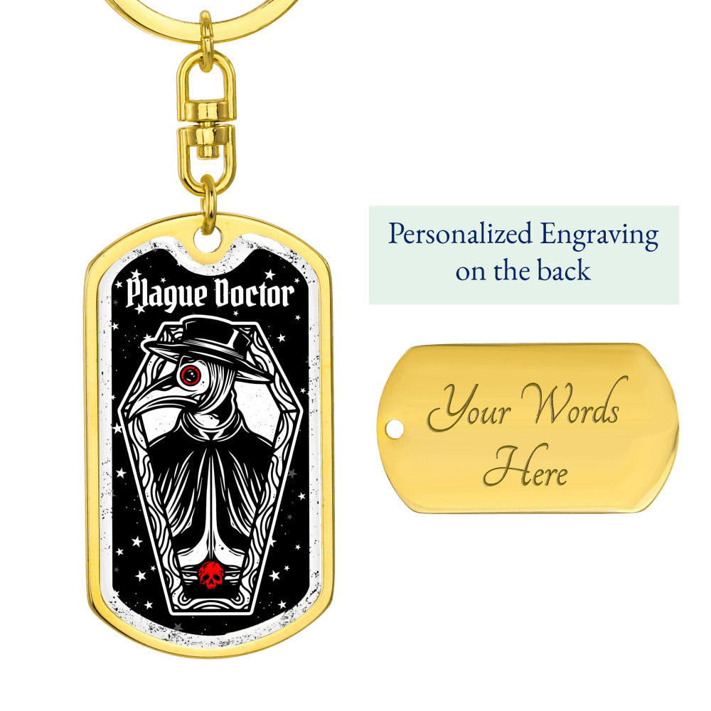Victorian Plague Doctor Dog Tag Keychain - NeoSkull