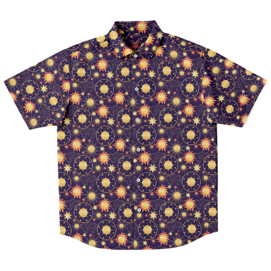 Sun and Planet short sleeve-up shirt