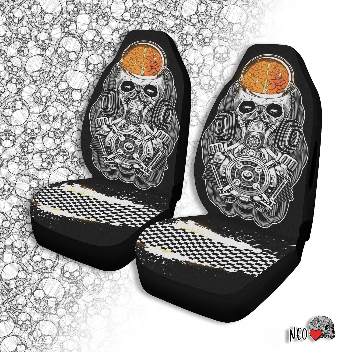 Skull Car Seat Cover Airbag Compatible