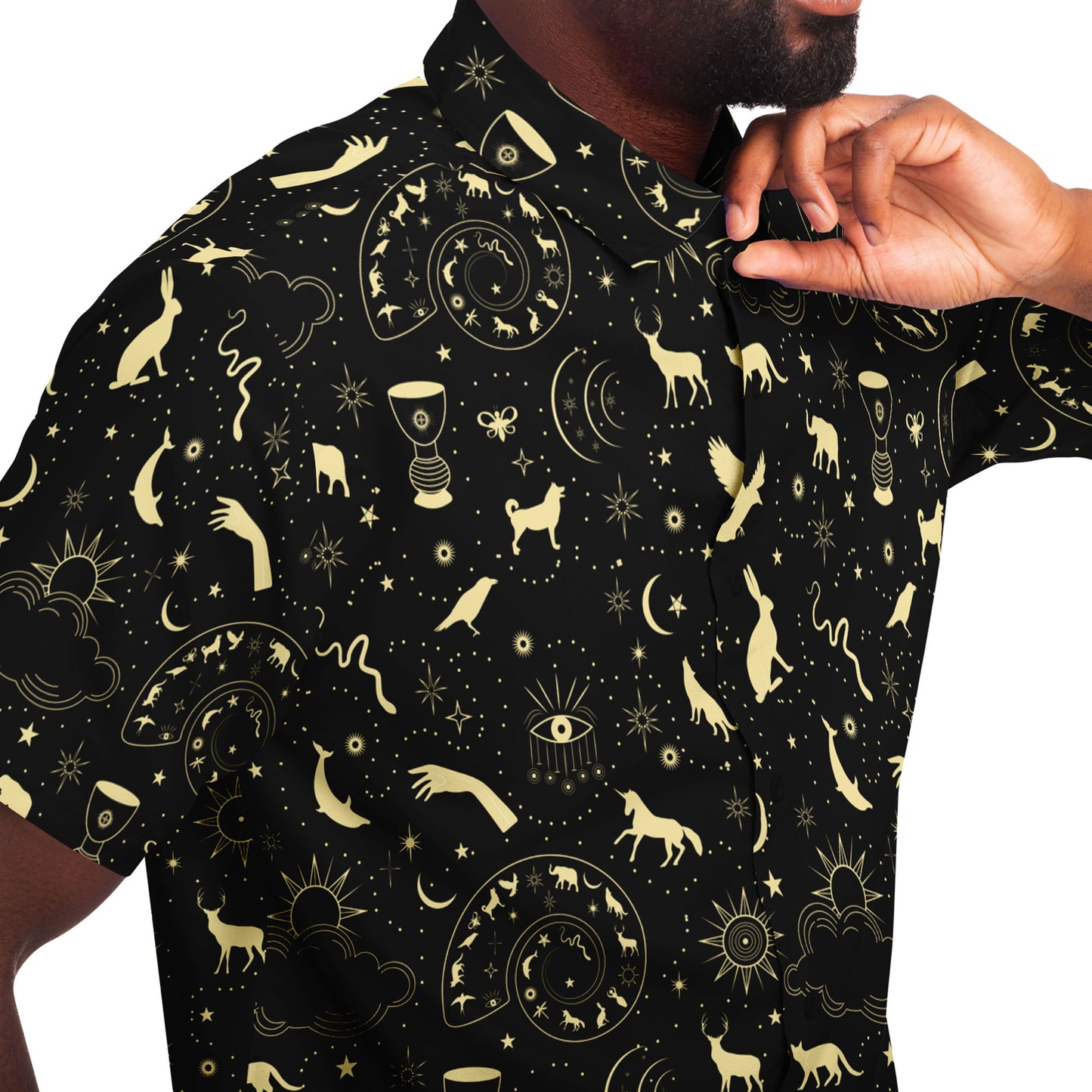 The magic is within us short sleeve button down shirt