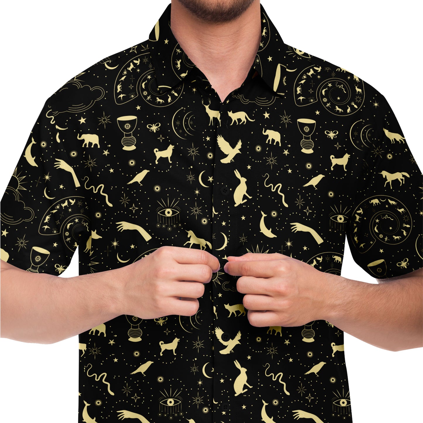 The magic is within us short sleeve button down shirt