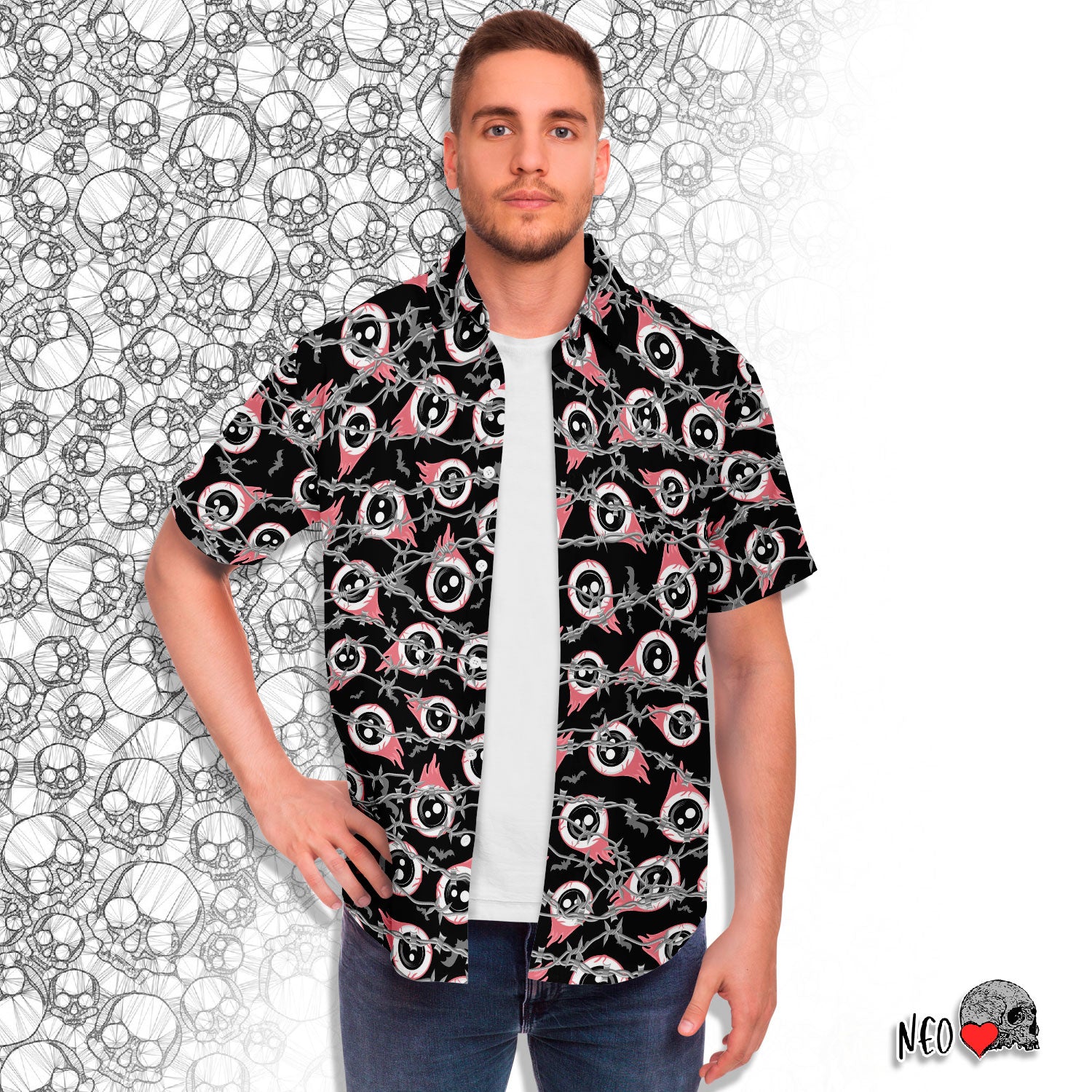 spooky button down shirt