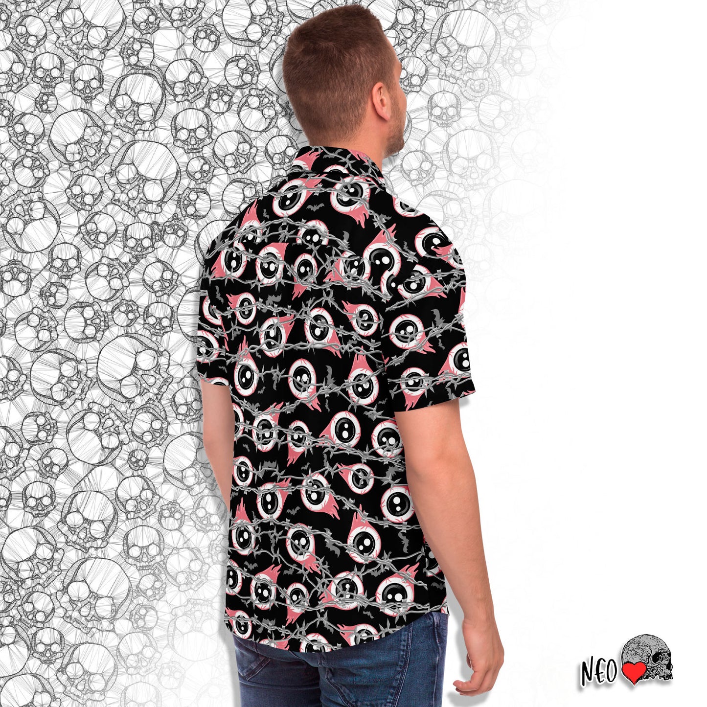 horror button down shirt