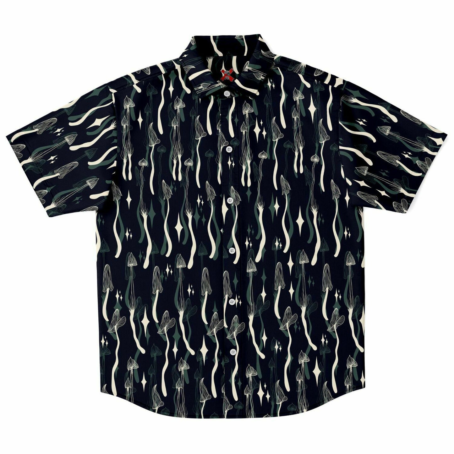 Mushroom Wave short sleeve button-up shirt