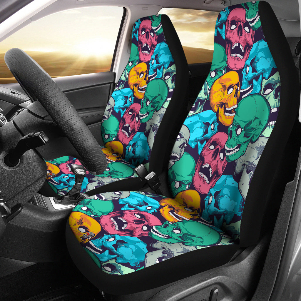 Skull Crowd Car Seat Covers