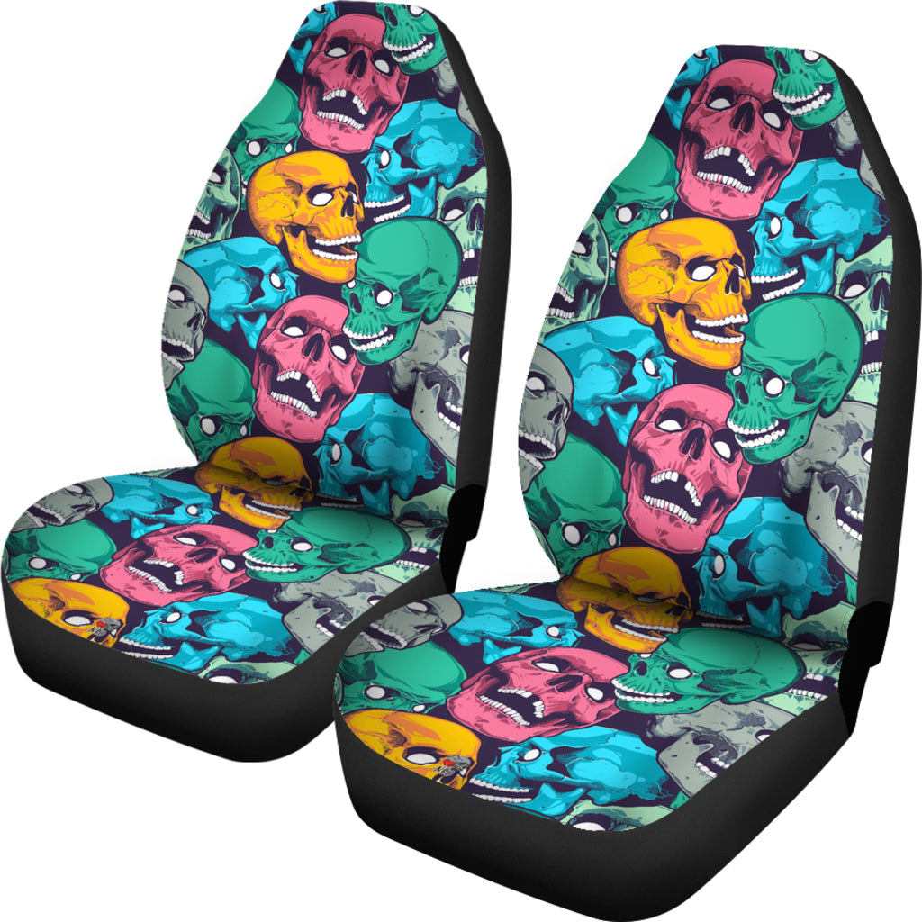 Skull Crowd Car Seat Covers