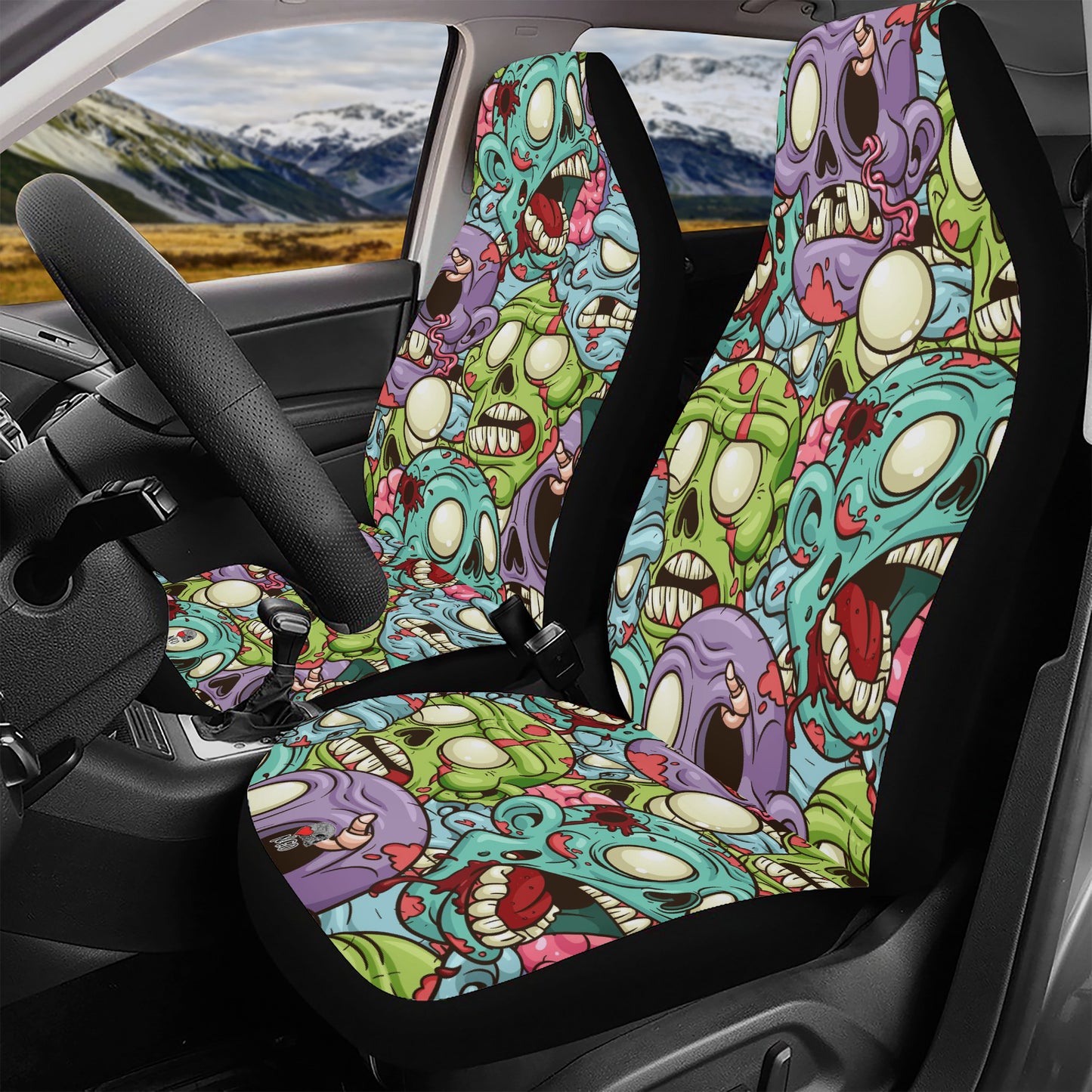 Zombie Crowd full Car Seat Cover Set