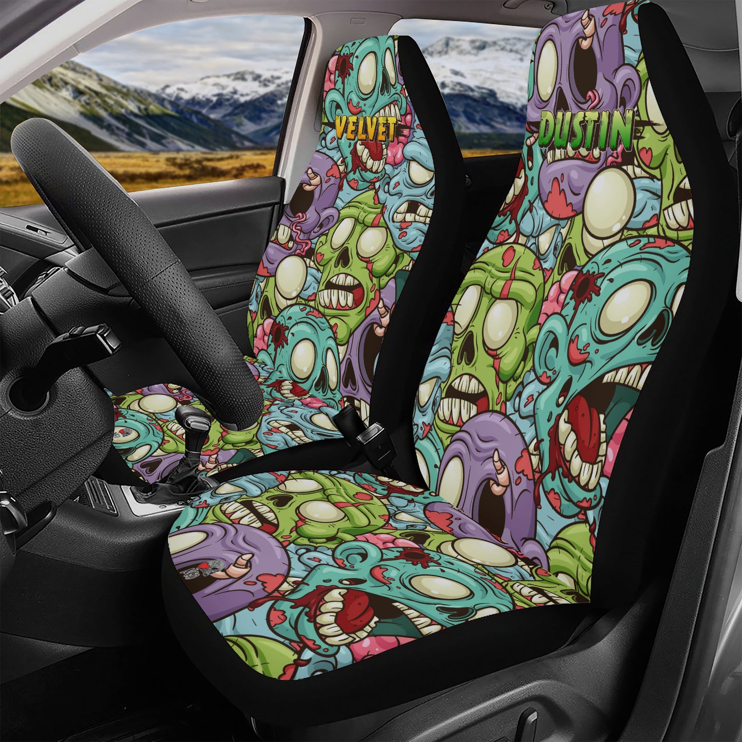 Custom Zombie crowd Car Seat Cover Set