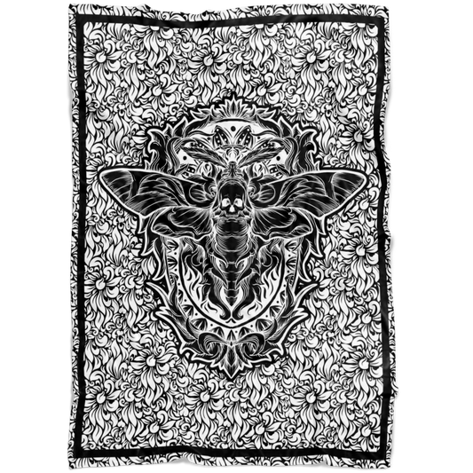 Death Moth Fleece Blanket - NeoSkull