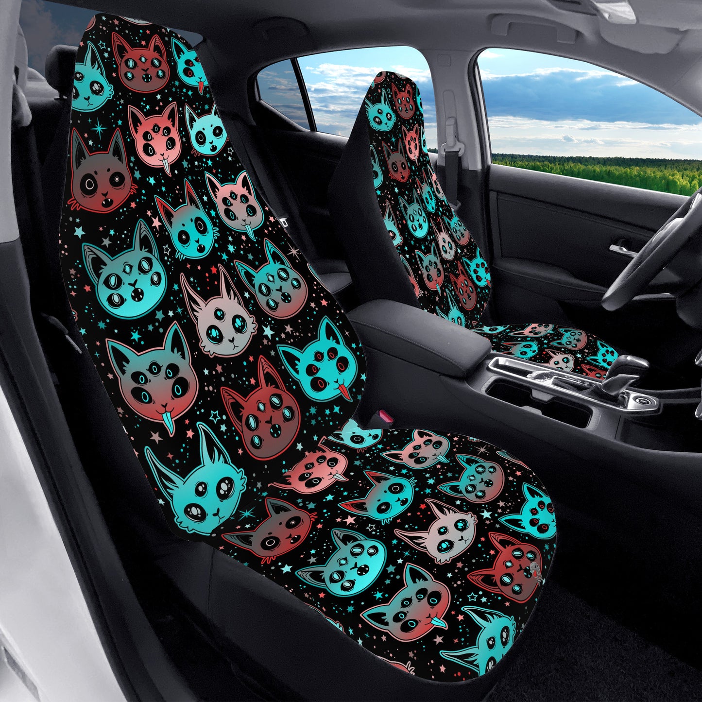 Creepy Cats Car Seat Covers