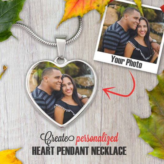 Personalized Photo Necklace Heart. Custom Picture - NeoSkull