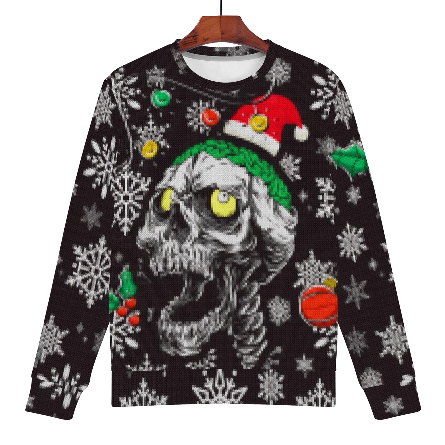 Merry Skulls Ugly Sweater Style Women's Sweatshirt