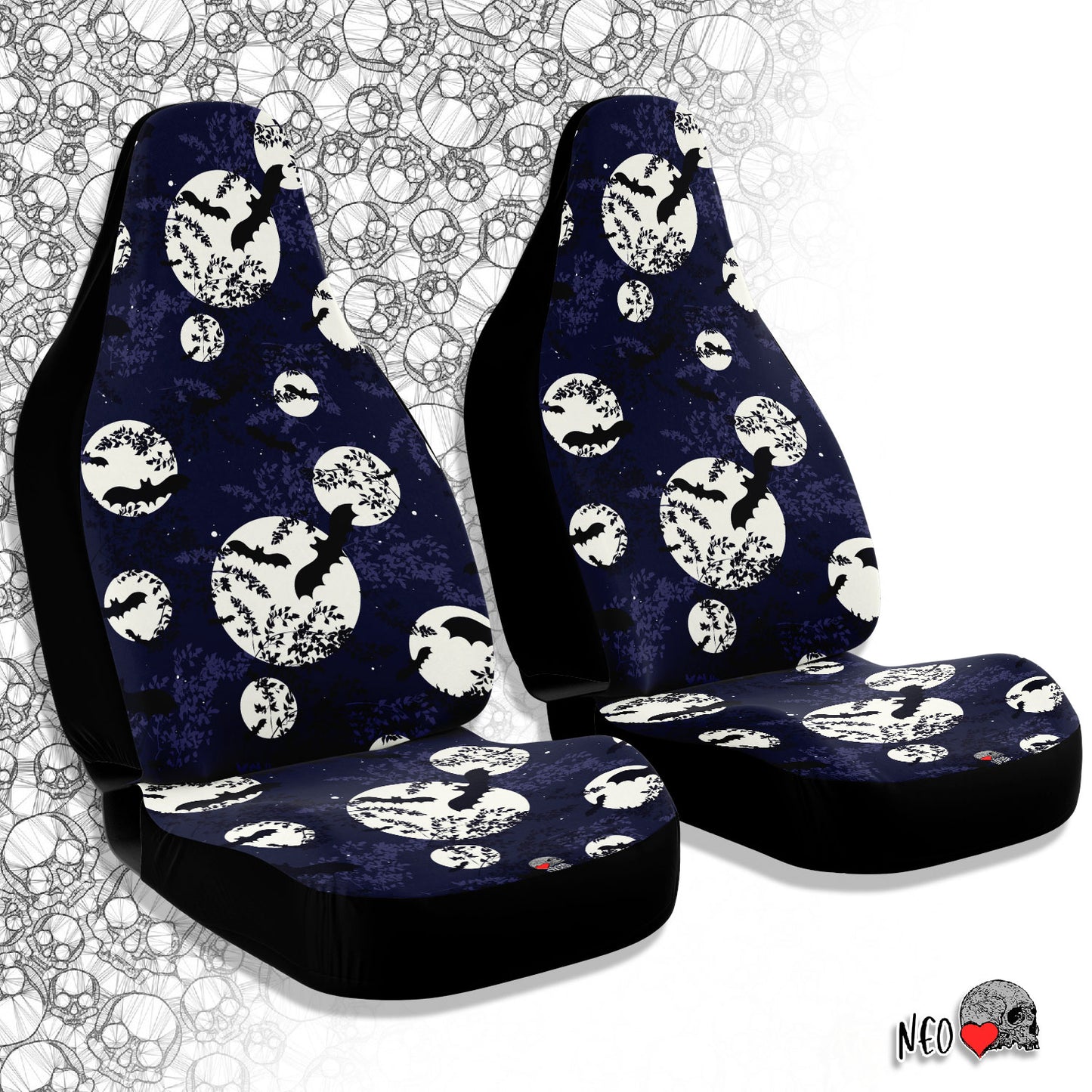 Night sky and bats Car Seat Covers