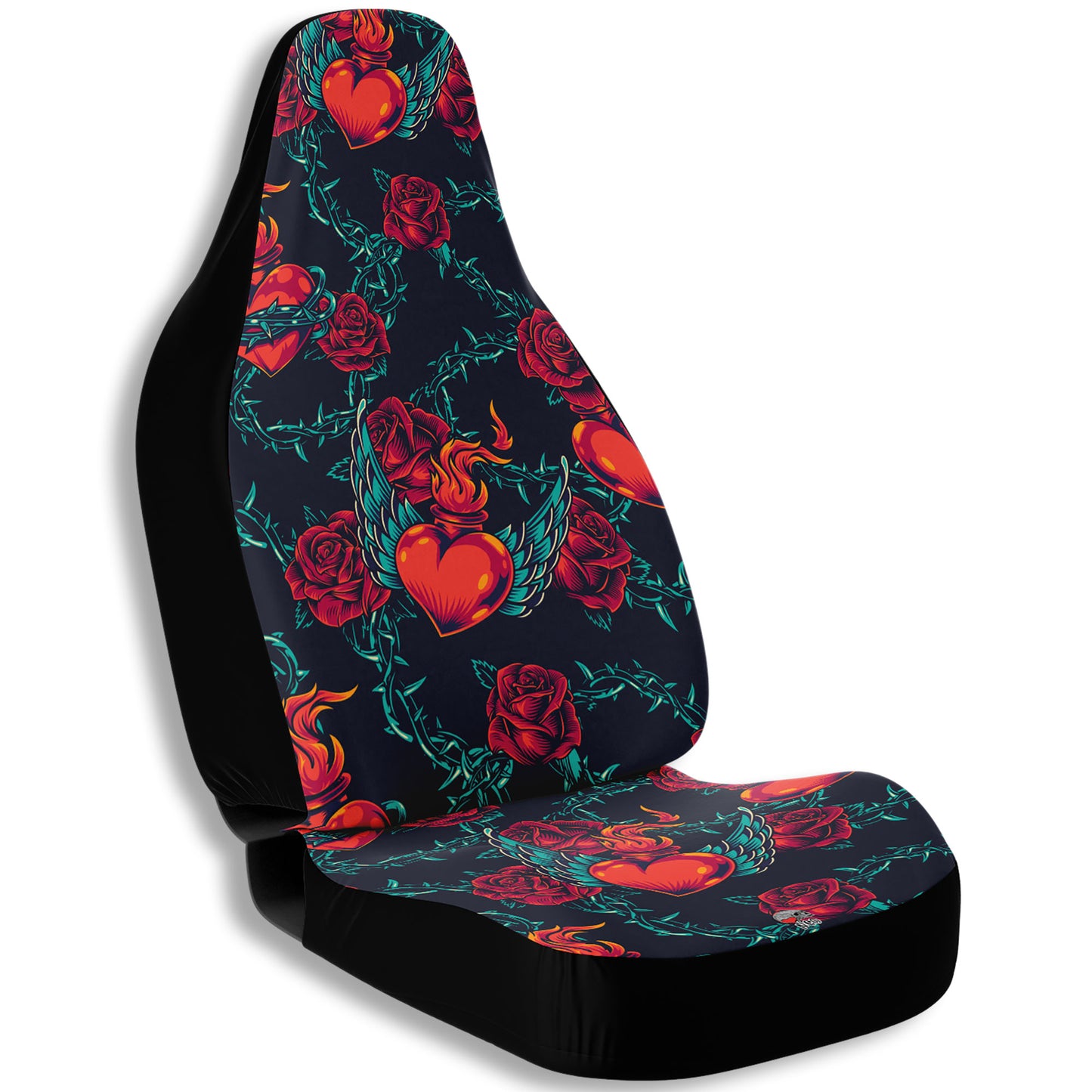 Fiery Hearts Roses and thorns Car Seat Covers