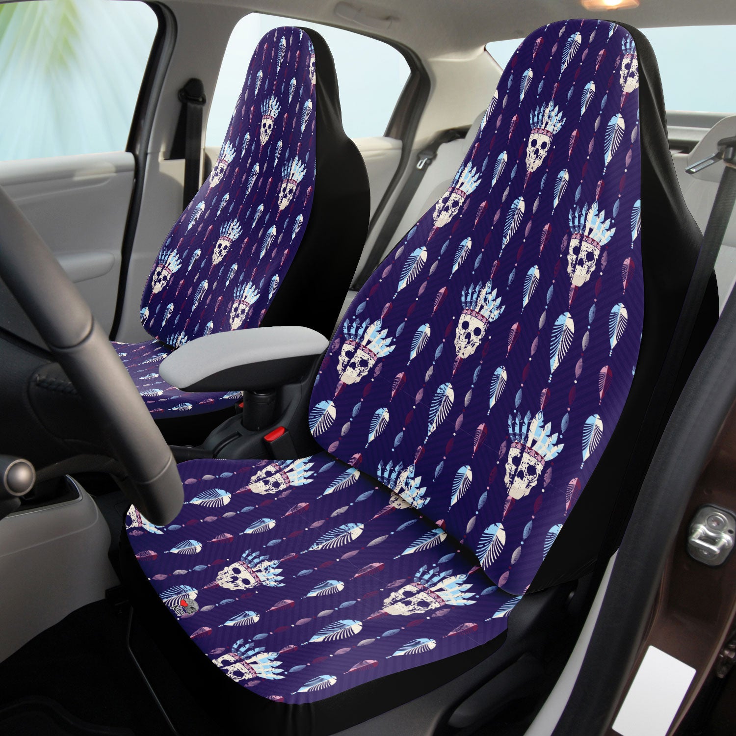 boho skull car seat covers