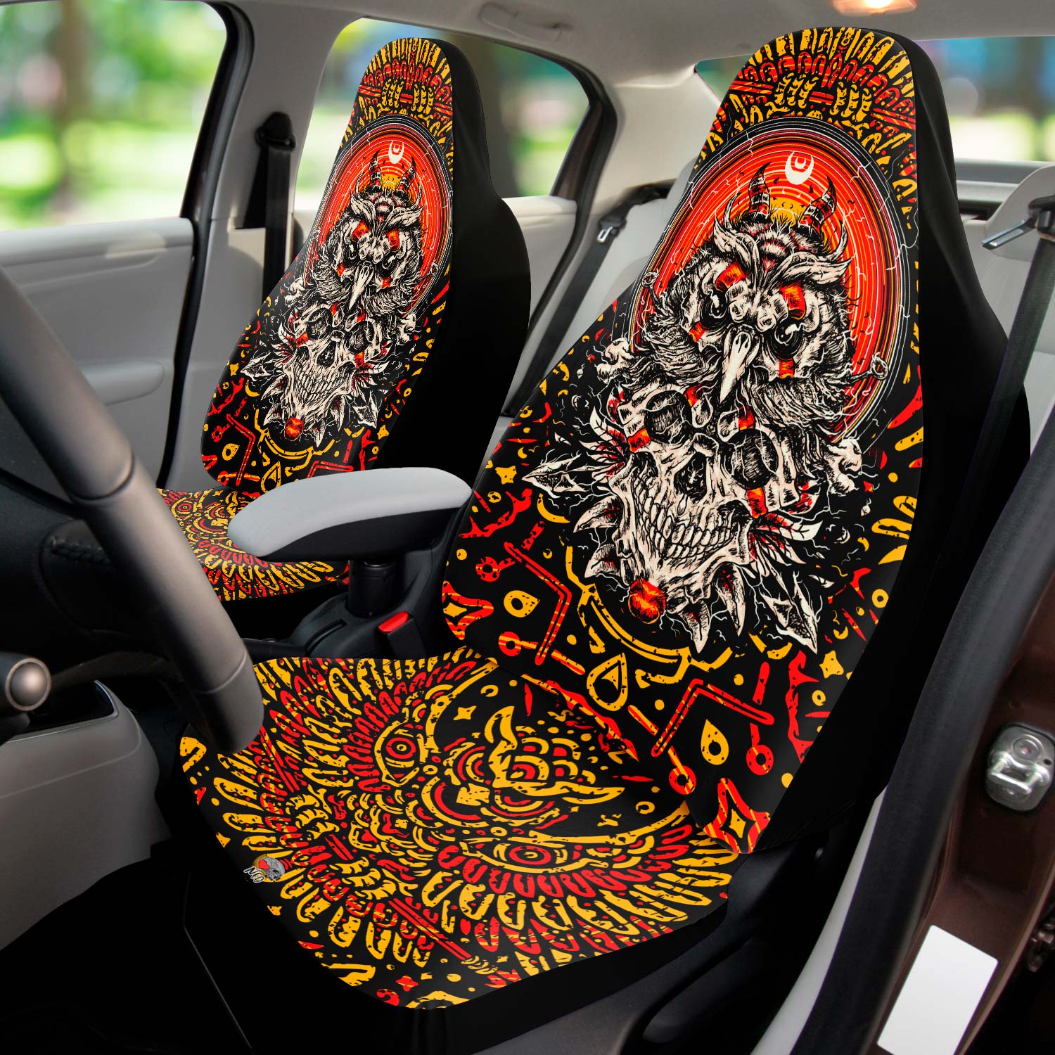 skull car seat covers