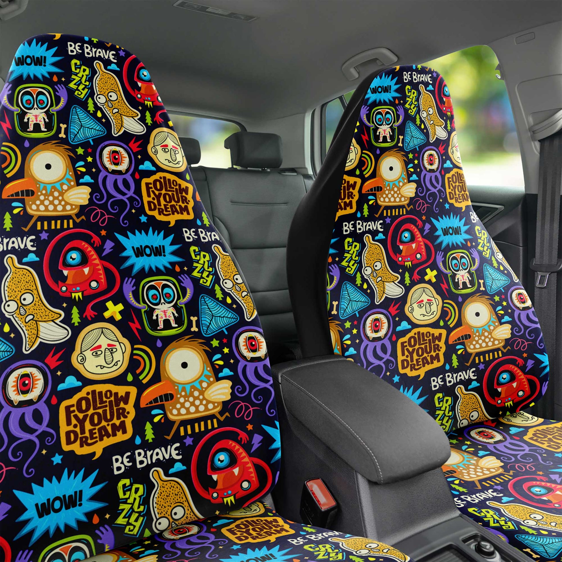 inspiring monsters car seat covers - neoskull