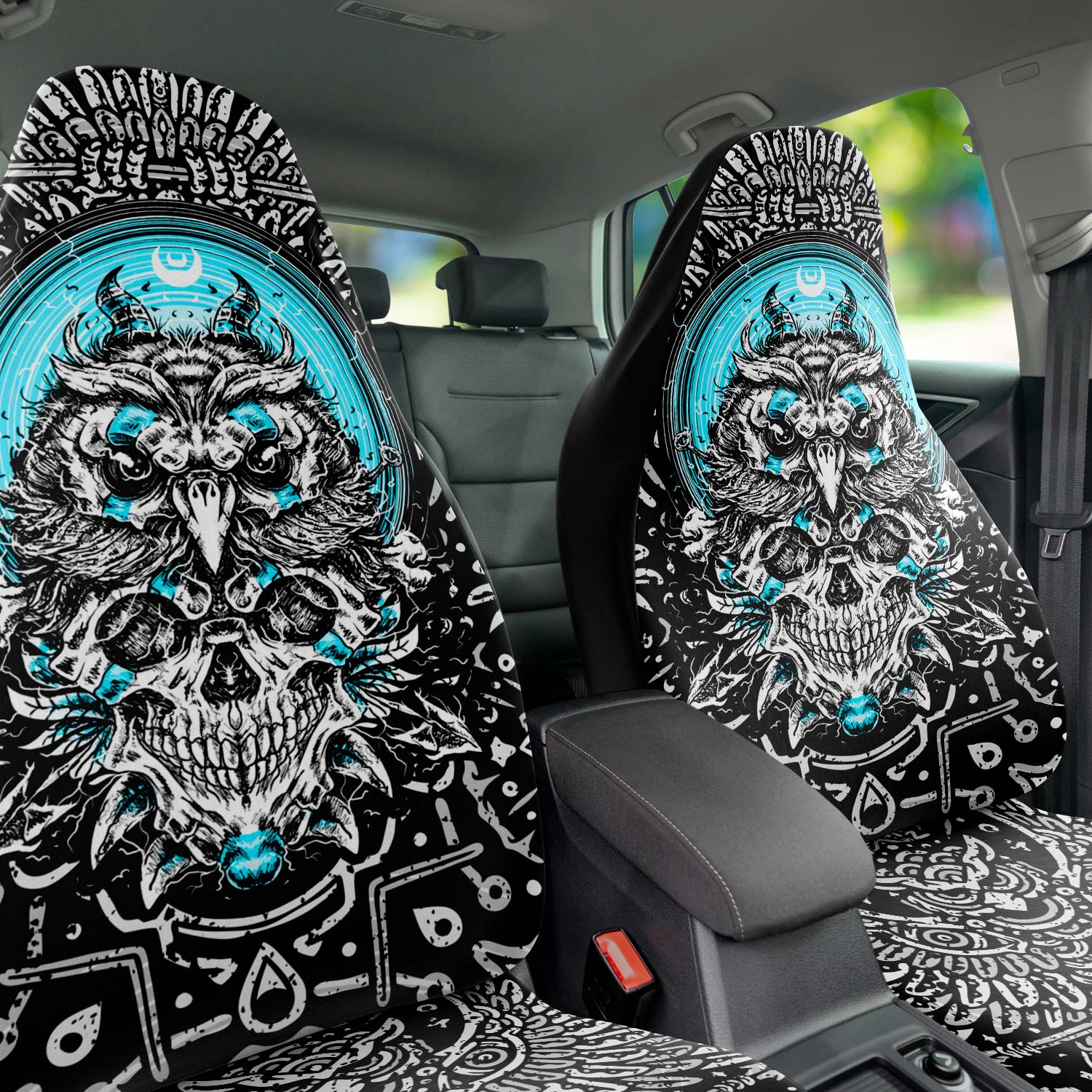 skull goth car accessories