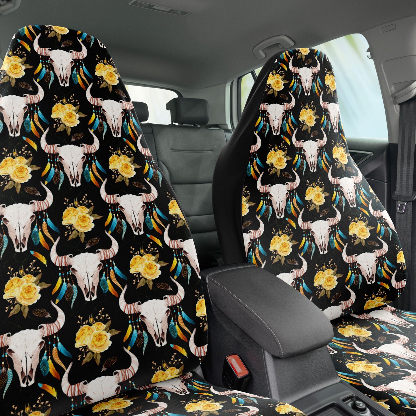 boho skull car seat covers