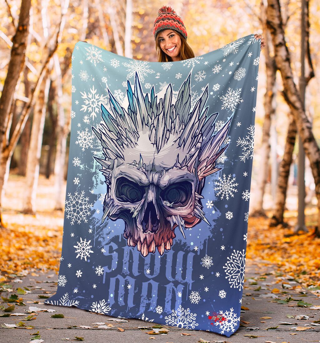 Snow Man Velveteen Plush Blanket - NeoSkull